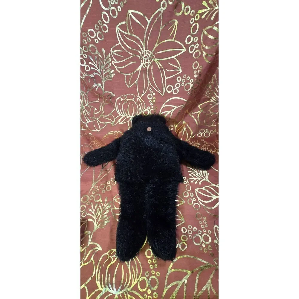 Vintage Musical Realistic Plush Black Bear